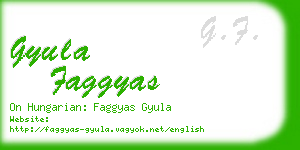 gyula faggyas business card
